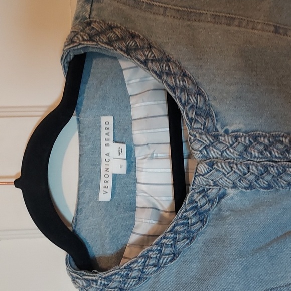 Veronica Beard Arrowe Cropped Chambray Jacket with Braided Trim - Picture 10 of 16